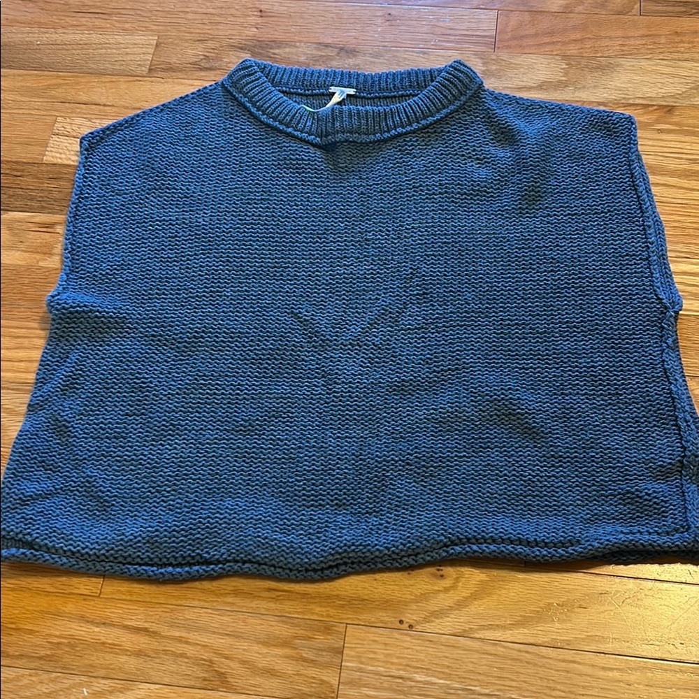 Free people stolen hearts blue knit sweater vest. Size XS.